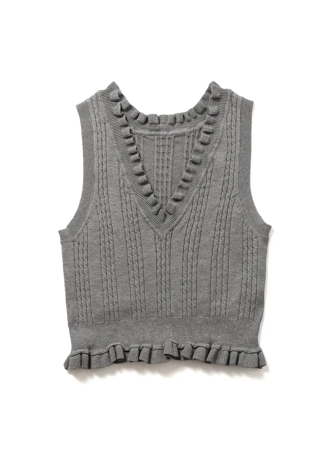 RHODOLIRION /ロドリリオ Command Knit Vest CABLE STITCH SLEEVELESS SWEATER|ケーブル ステッチ スリーブレス