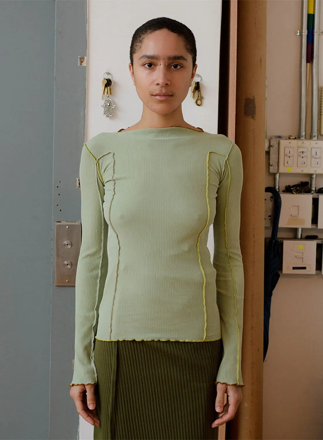 専用！！☆新品・未使用☆ BASERANGE Omato カットソー　長袖　M BASERANGE（ベースレンジ） 長袖 Tシャツ OMATO LONG SLEEVE TTML RB