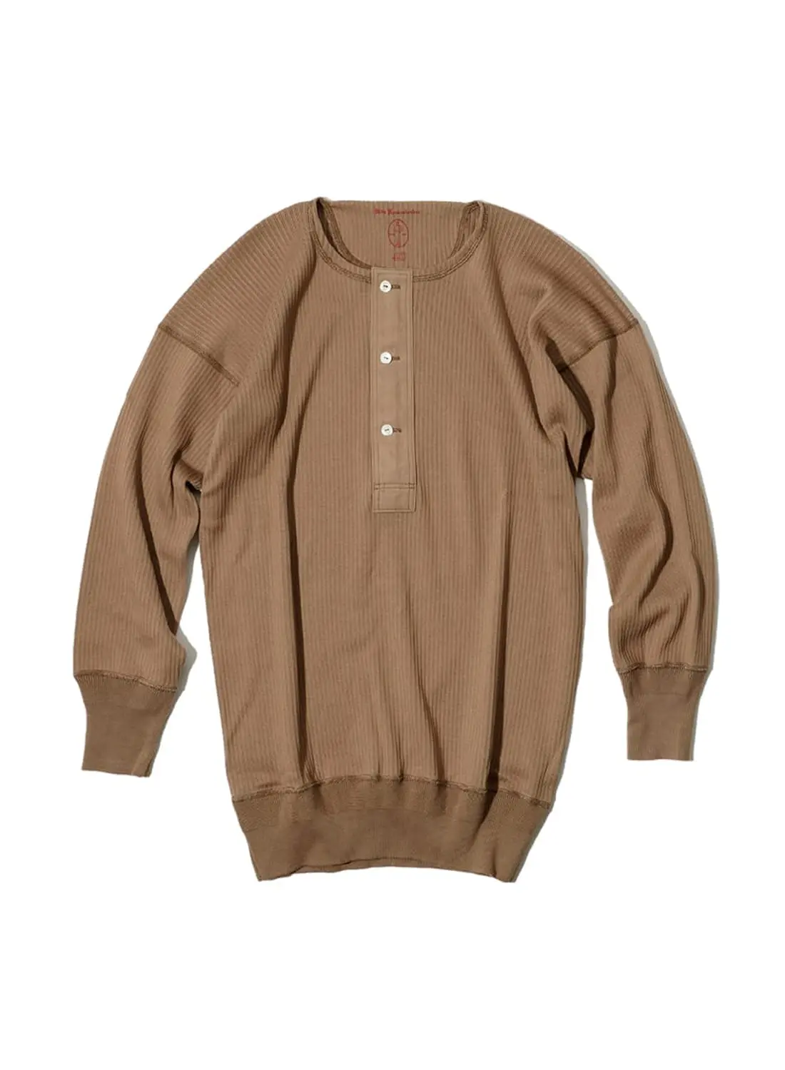 OLDE HOMESTEADER/HENLEY NECK LONG SLEEVE ARMY RIB|スウェディッシュ