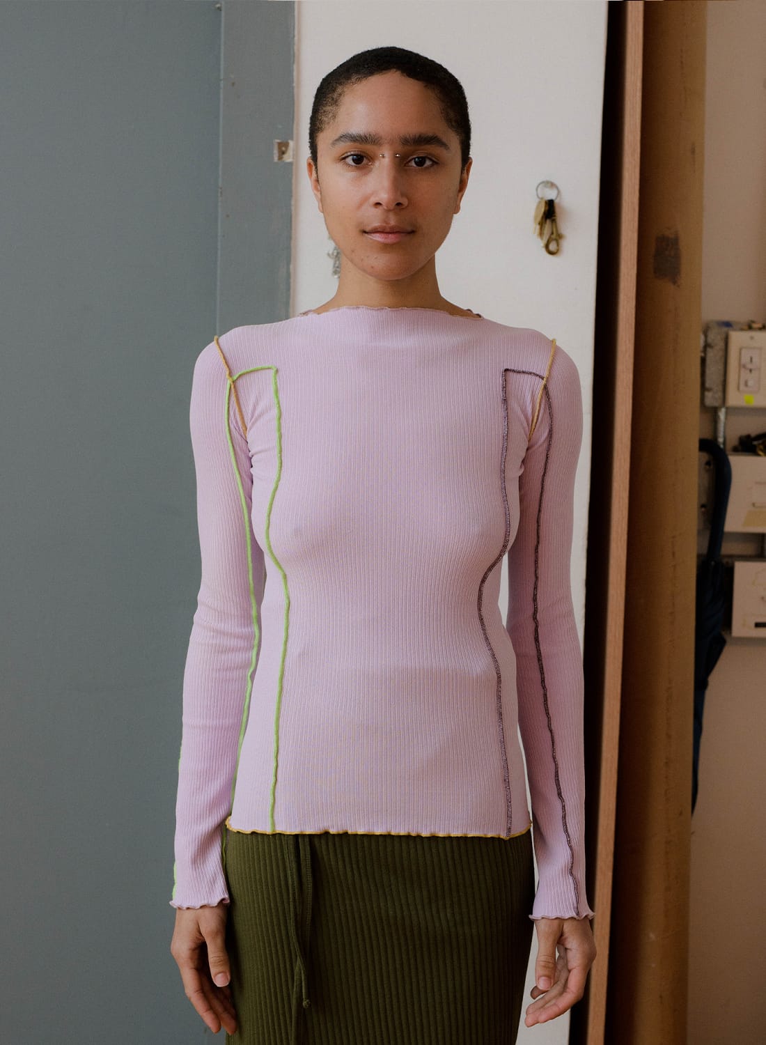 Baserange ベースレンジ OMATO LONG SLEEVE COTTON RIB オマト