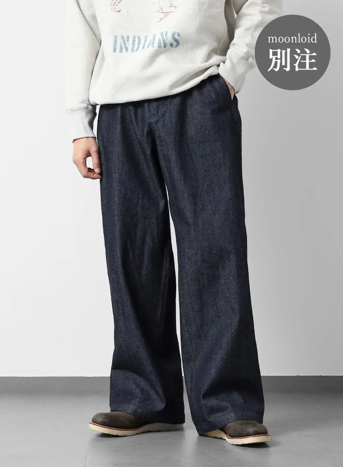 ASHLEY DENIM SLACKS|【MOONLOID別注】アシュリー デニム スラックス