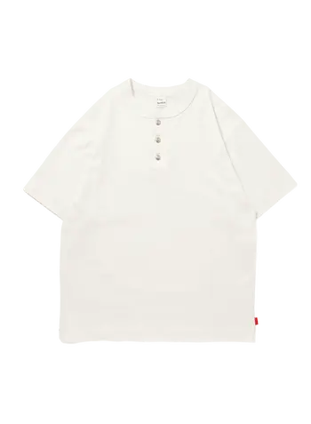 【MOONLOID別注】マックスウェイト オリジナルコンチョボタン ヘンリーネック 半袖Tシャツ