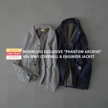 第二次世界大戦の最中、アメリカでは多くの工場が軍需生産へと転換し、衣料の世界にも厳しい資材統制が敷かれていました。
そんな時代に人々の暮らしを支え続けたのが、ワークウェアブランド〈PAY DAY（ペイデイ）〉です。

MOONLOIDが今回手掛けたのは、その40年代“大戦モデル”をベースにした特別仕様。
「もしも当時、暖かなブランケット裏地を備えたモデルが存在していたなら――」
そんな想像から生まれた、実在しなかった“もうひとつの大戦モデル”です。